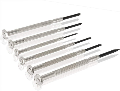 6Pcs Small Screwdriver Set, Mini Screwdriver Set, Eyeglass Repair Screwdriver with 6 Different Size Flathead and Philips Screwdrivers, Ideal for Watch, Jewelers