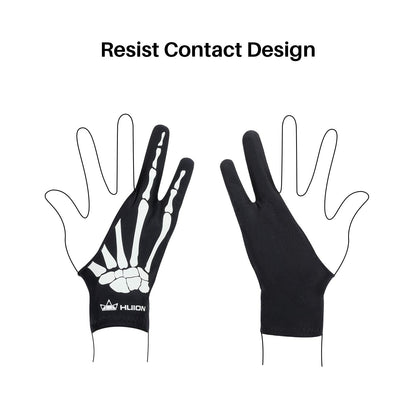 HUION Skeleton Artist Glove for Graphic Drawing Tablet Pad Monitor Painting, Paper Sketching, Suitable for Left and Right Hand