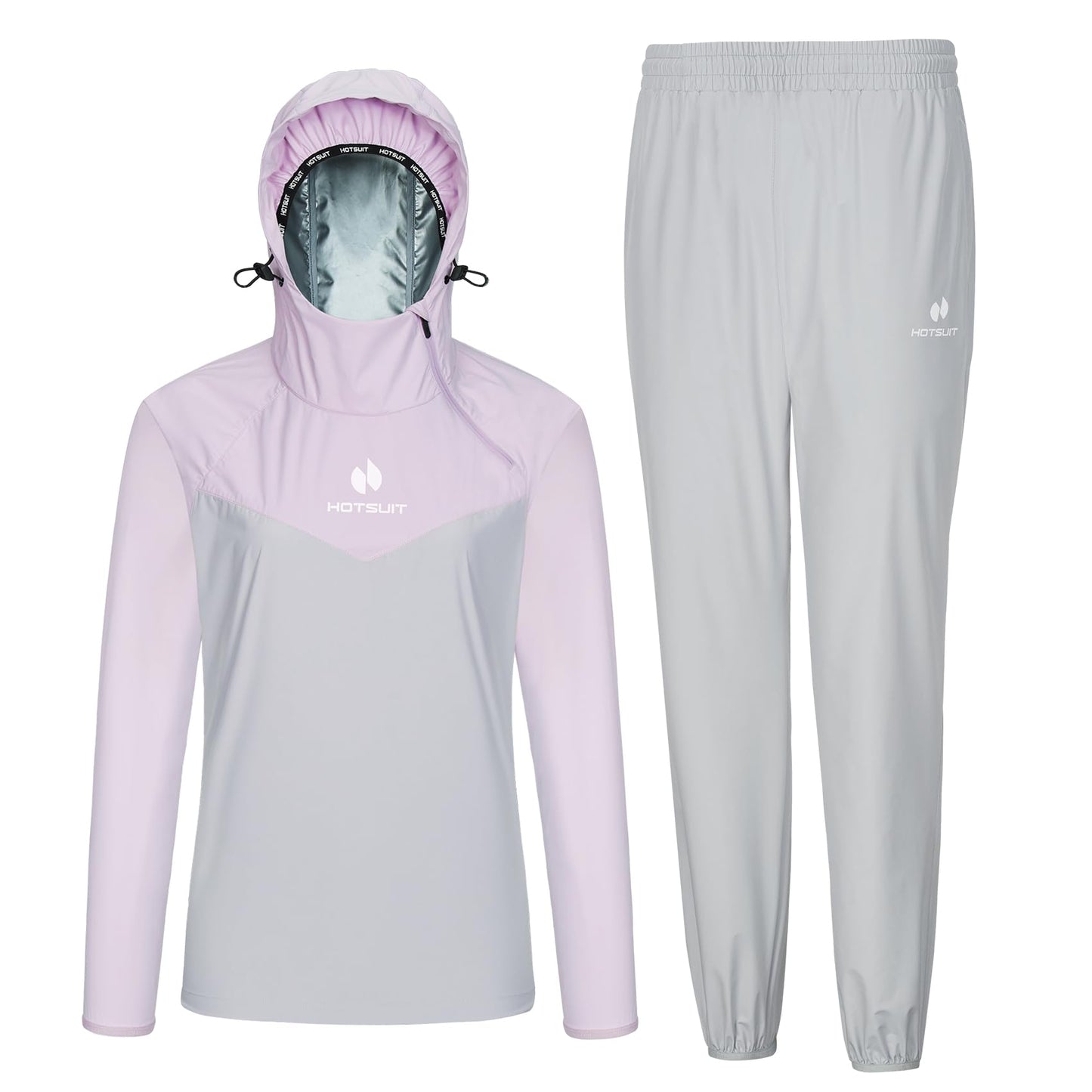 HOTSUIT Sauna Suit Women Boxing Gym Sweat Suits Sport Workout Jacket Sauna Pants, Light Pink, S
