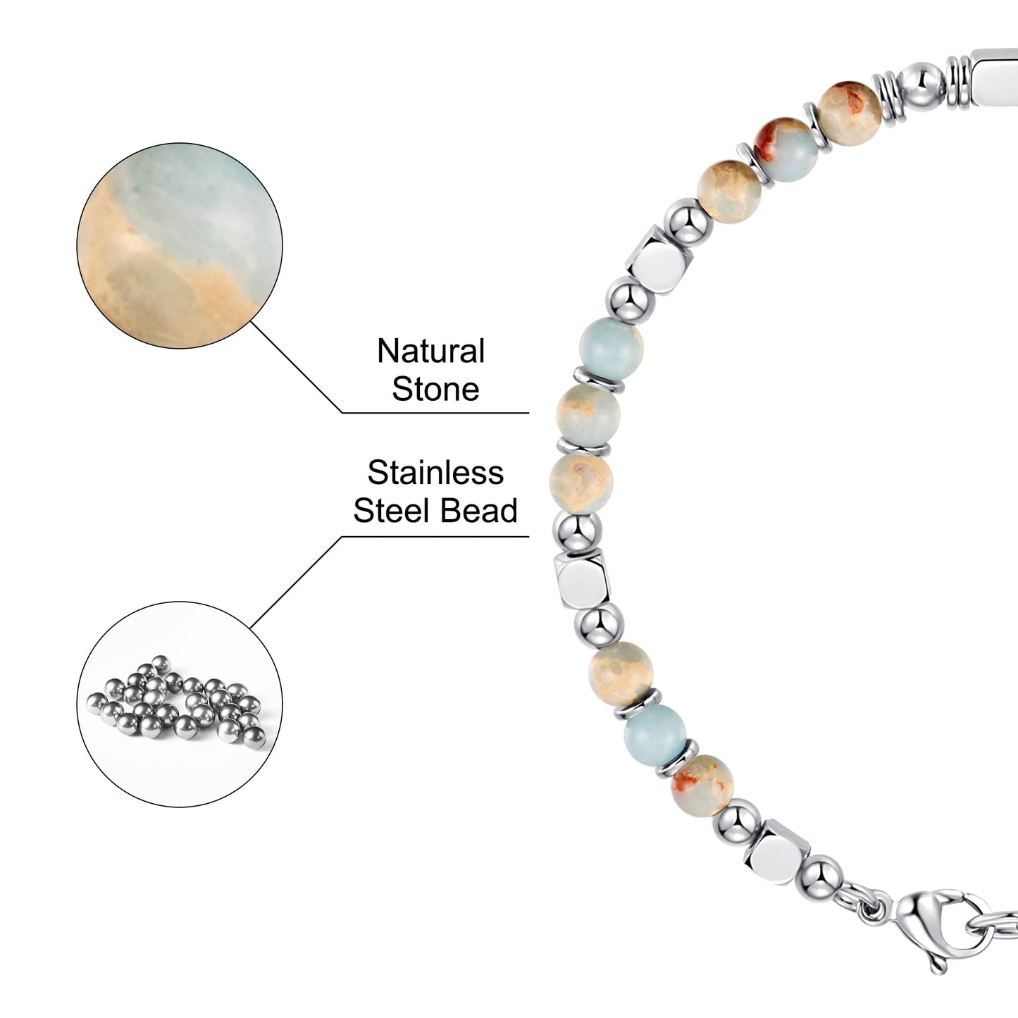 Bracelets for Women, Silver & Gold Bracelets for Women, Boho Beaded Bracelet, Trendy Jewelry Gifts for Lover Mom Friends