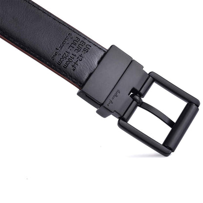 Beltox Men’s Belts Dress Casual Reversible Leather 1.1” w Roller Buckle Rotated(Black/Brown w Black Buckle, 44-46)