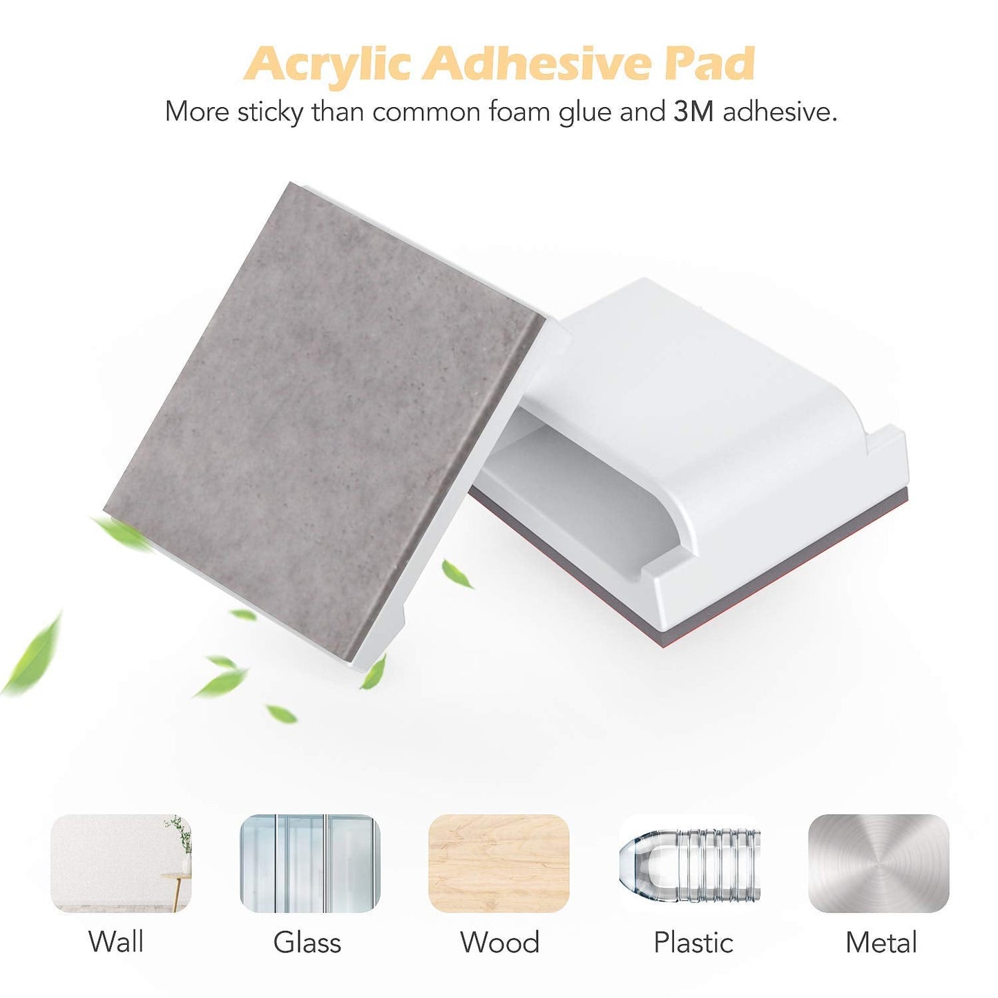 AGPTEK Ethernet Cable Clips, 100 PCS Adhesive Wire Clips, Flat Cable Holder Cord Management for Home Wall Flat Ethernet Network Cable Cord Organizer, LED Strip Attachment Wire Hook, White