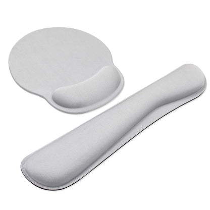 AORTDES Ergonomic Keyboard Mouse Pad Wrist Rest Support Set for Laptop/Computer/Desktop,Memory Foam Hand Rest Wrist Cushion for Gaming/Office,Lightweight Comfortable & Pain Relief (Greyish White)