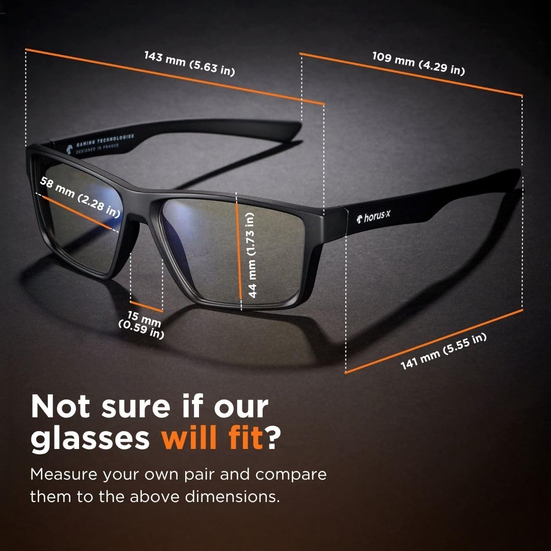 Horus X - Gaming Glasses | Blue Light Blocking Computer Screen Glasses | Anti Fatigue & Eyestrain for Men and Women | Clear