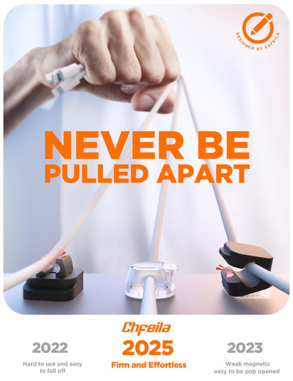 Cable Clips, Chfeila 6Pack Dual Spring Cord Organizer with Clasp Lock, [Max Stability] Desk Cable Management, Adhesive Phone Charging Wire Holder for Nightstand/Car/Wall, Office Accessories Decor