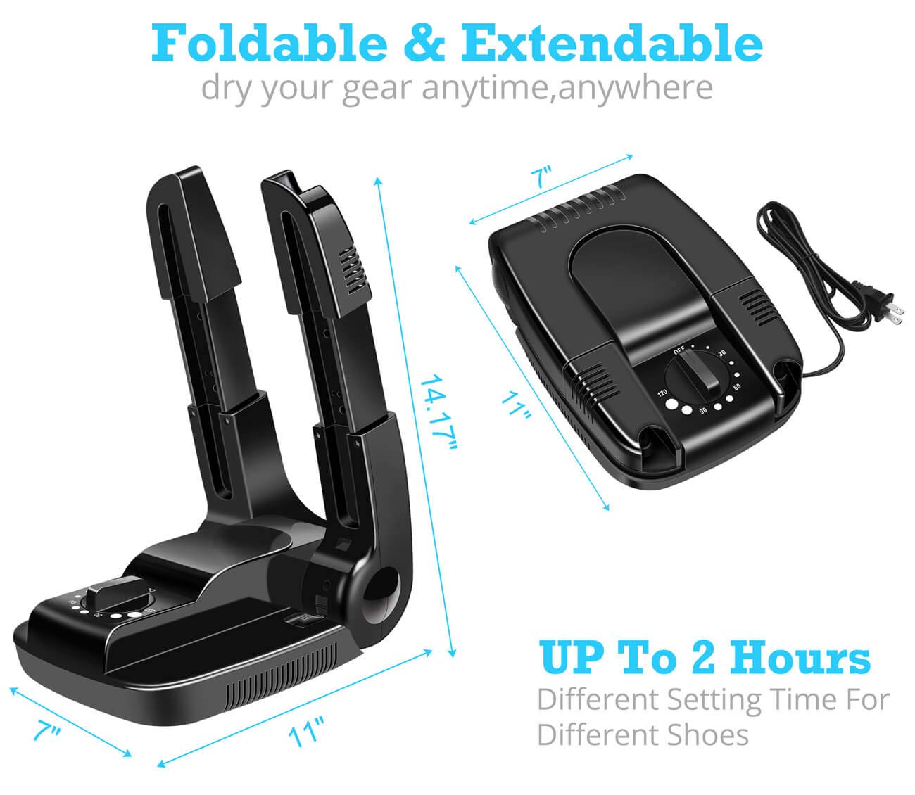 AIWOTOWOW Portable Electric Shoes Boots Dryer Warmer Adjustable Foldable Rack