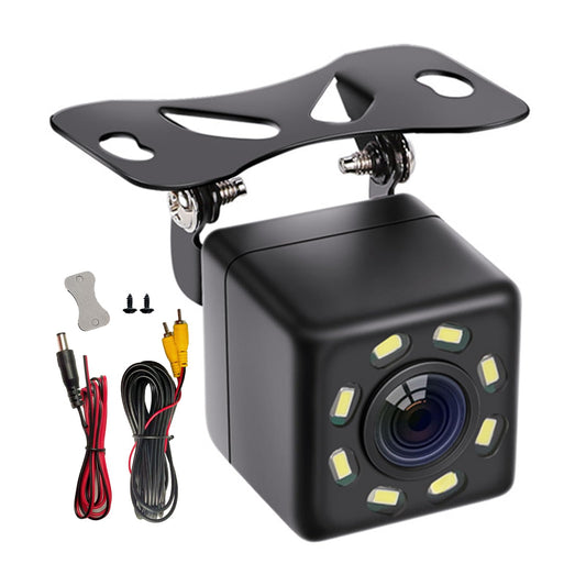 Back Up Camera for Cars, Waterproof 170° View Angle Long License Plate Frame Camera, 8 LEDs Night Vision, Universal Rear View Video for Trucks, Pickup, Vans, SUV, RV