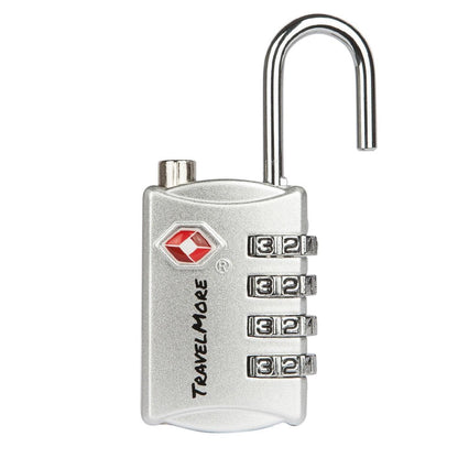 5 Pack TSA Luggage Locks with 4 Digit Combination – Heavy Duty Set Your Own Padlocks for Travel, Baggage, Suitcases & Backpacks - Silver