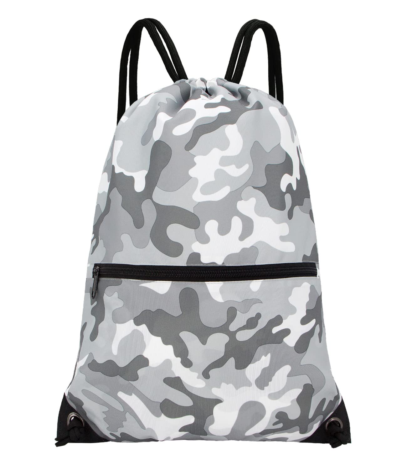 HOLYLUCK Drawstring Backpack Bag Sport Gym Sackpack (grey camo)