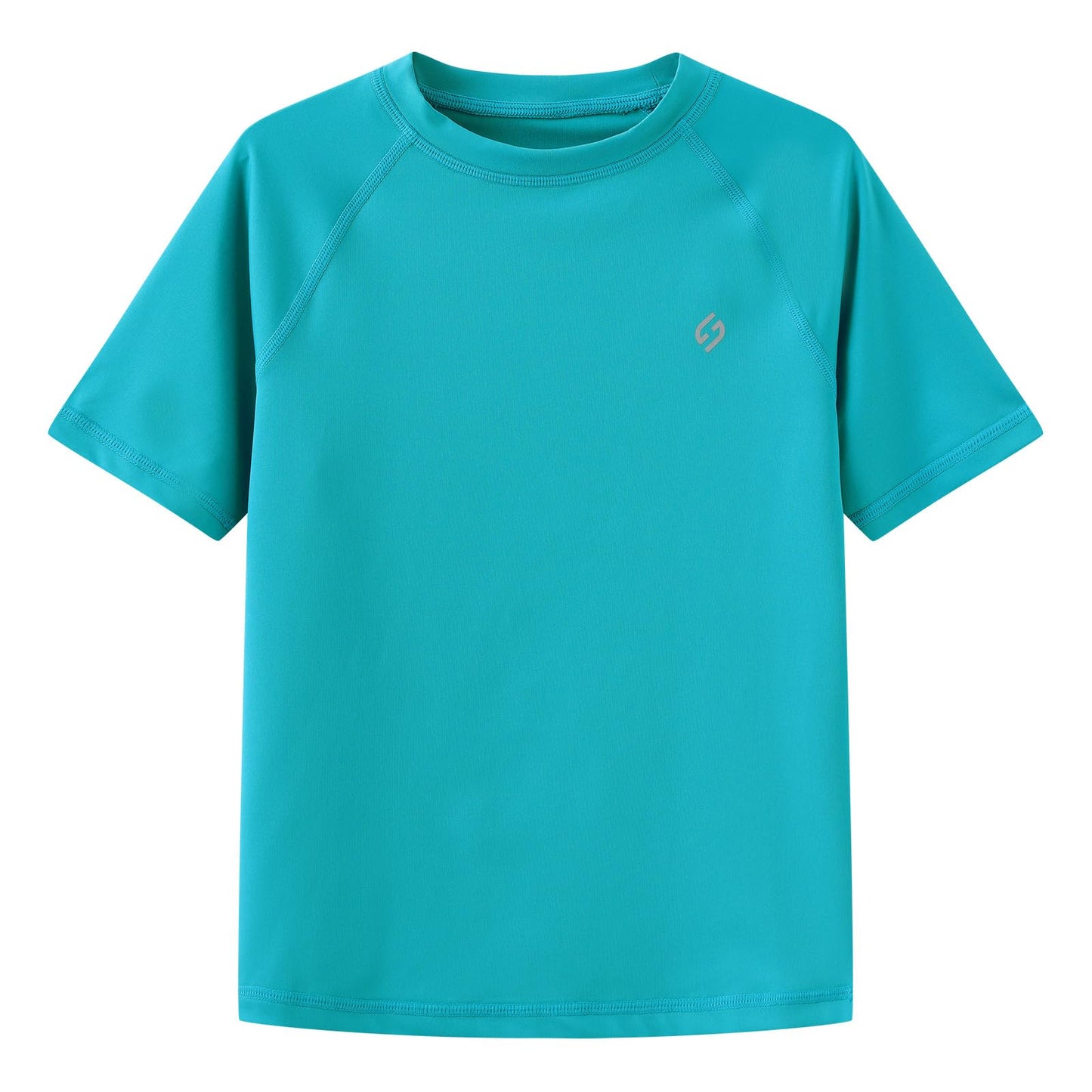 HODOSPORTS Boys UPF 50+ Rash Guard Swim Shirts Short Sleeve Quick Dry UV Protection Sun Shirt Aqua