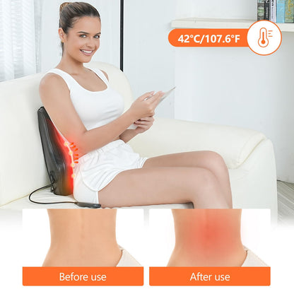 Admbm Rechargeable Back Massager with Heat, Shiatsu Neck Massager for Pain Relief Deep Tissue, 4D Kneading Massage Pillow for Neck Shoulder Leg Waist and Abdominal, Suit for Office, Home and Car