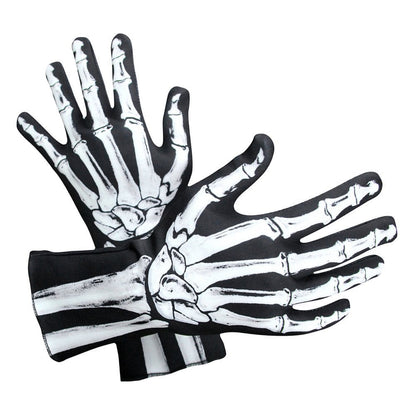 Amosfun Halloween Skeleton Gloves Full Finger Skeleton Gloves Unisex Halloween Party Cosplay Costume Accessory 11.8 x 4 Inch