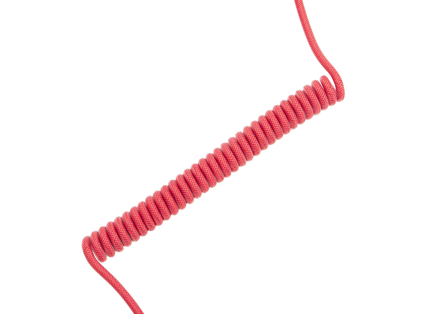 ASCENY Coiled & Double-Sleeved Mechanical Keyboard Cable, for Type-C Mechanical Keyboards (Red)