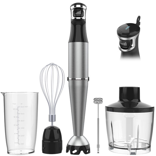 Immersion Blender Handheld Corded Hand Blenders Set 1100W, Trigger Variable Speed 5 in 1 Stick Emulsifier with Chopper, Whisk and Frother for Soup, Baby Food and Smoothies