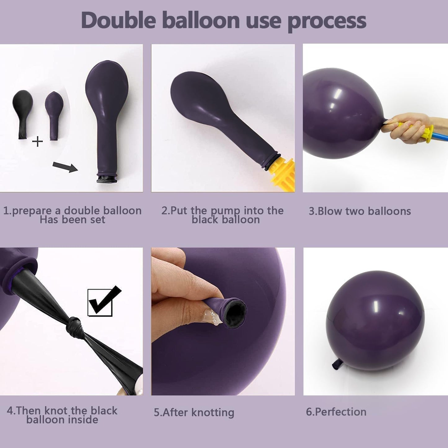 Black Purple Balloon Arch Kit Double Stuffed Dark Purple Black Balloon Garland for Halloween Ghost Witch Birthday Baby Shower Anniversary Party Decorations