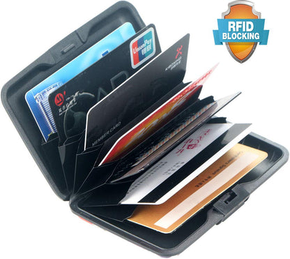 BOHONG RFID Credit Card Holder Mini Aluminum Card Wallet RFID Blocking Slim Metal Hard Card Case Business Cards Holder ID Case for Women Men-Flower