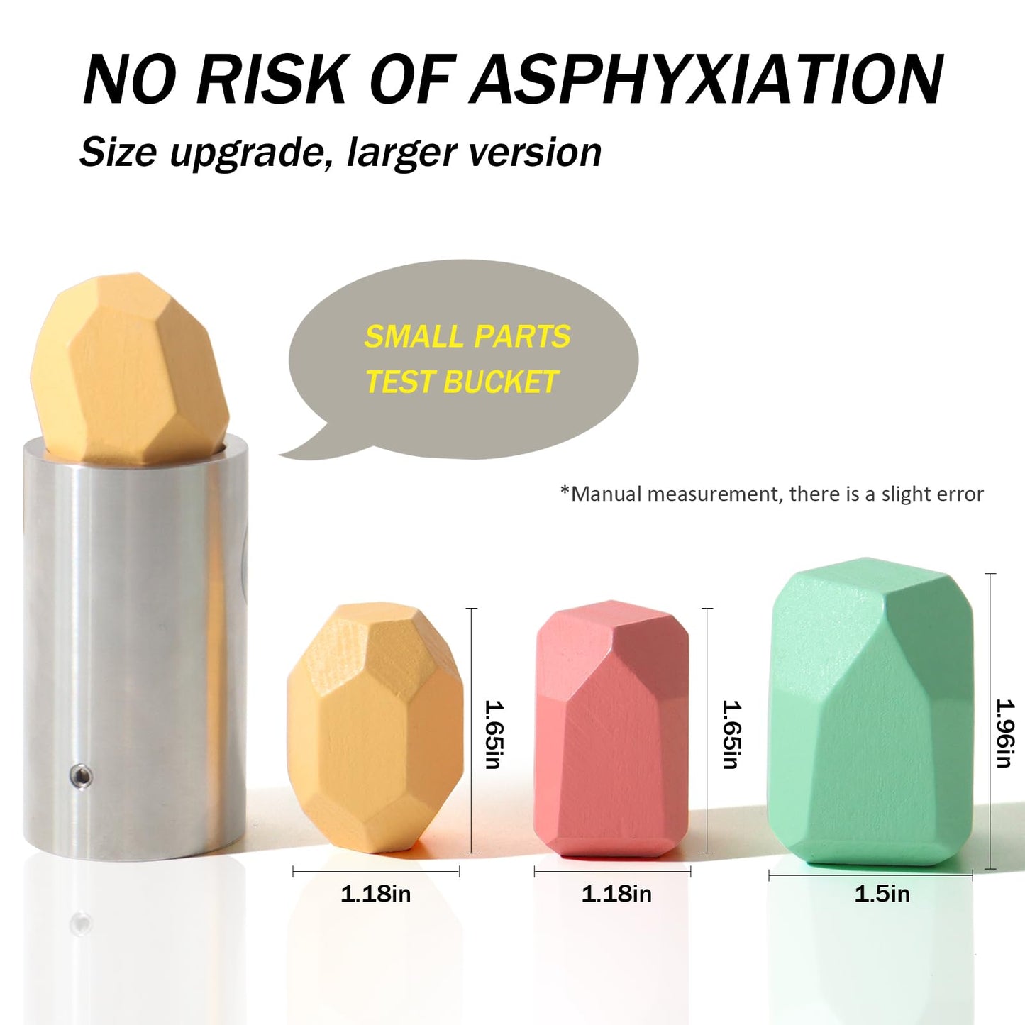 BESTAMTOY 36 PCS Wooden Sorting Stacking Rocks Stones,Sensory Toddler Toys Learning Montessori Toys, Building Blocks Game for Kids 3 4 5 6 Years Boy and Girl Birthday Gifts for Kids