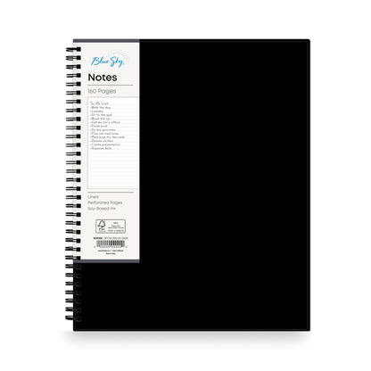 Blue Sky Smart Notes Professional Notebook, Wire-O Binding, 8.5" x 11", Black (14713)