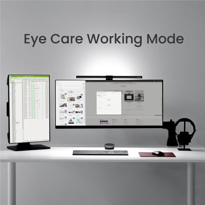 BenQ ScreenBar Halo LED Monitor Light Bar - Wireless Controller, Backlight, Adjustable Brightness/Color Temperature, Eye-Care Light Bar, No Screen Glare, Space-Saving, USB Powered Lamp