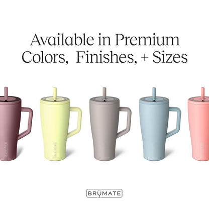 BrüMate Era 40 oz Tumbler with Handle and Straw | 100% Leakproof Insulated Tumbler with Lid and Flexible SoftSip Straw | Made of Stainless Steel | Cup Holder Friendly Base | 40oz (Mocha)