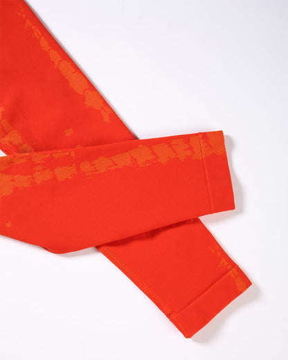 AUROLA Serpent Snake Seamless Scrunch Workout Leggings for Women,Girls Squat Proof Ribbed Thick Active Gym Pants,Halloween Orange,L