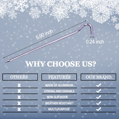 8 Pack Replacement 6.5ft Tethers and Aluminum Metal Stakes Tie Down Rope Strings for Halloween Christmas Xmas Camping Tent Blow Up Inflatable Spikes Outdoor Holiday Lawn Yard Garden Decoration