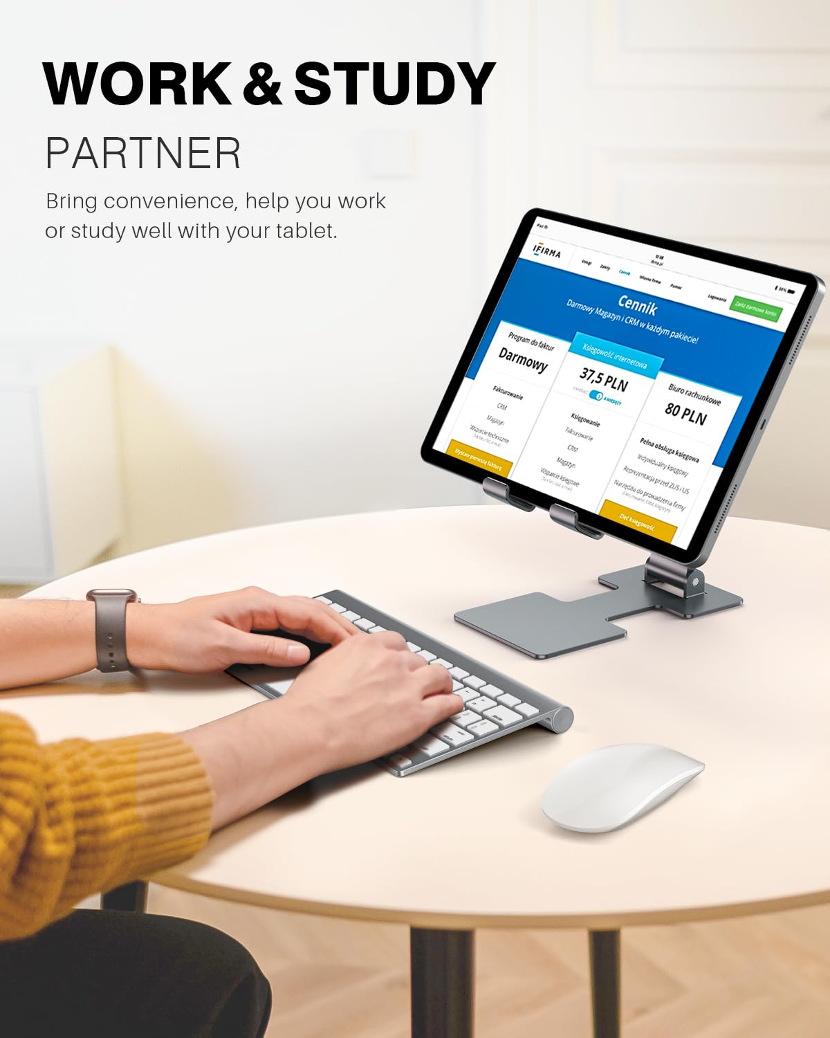 Anozer Tablet Stand,Adjustable Tablet Holder for Desk,Foldable for iPad Stand Dock Holder for iPad Air 5/4/Mini 6/Mini 5/10.2/Pro 12.9/Pro 11,Portable Monitor,Surface (4-13 inch)-Grey