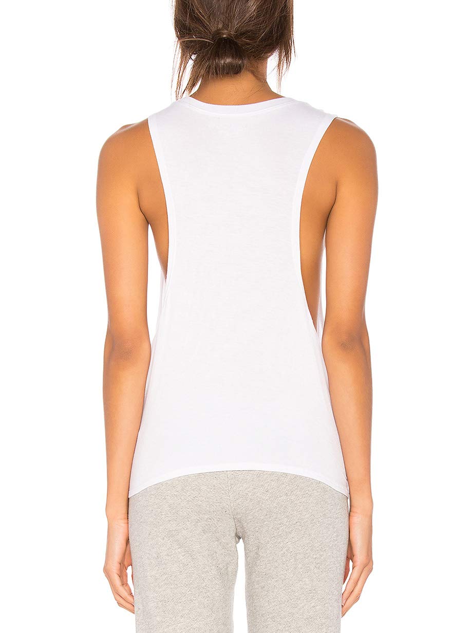 Bestisun Womens Workout Tops Tennis Yoga Shirts Fitness Sport Clothes Athletic Wear Muscle Tank White S