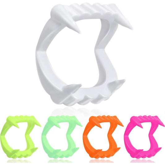 Boao 15 Pcs Halloween Vampire Teeth Bulk Plastic Vampire Fangs Bright Color Fake Teeth Cosplay Costume Accessories for Boys and Girls Halloween Party Favors Supplies