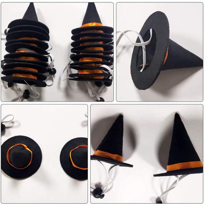 BinaryABC Halloween Pet Costume,Halloween Pet Hat Witch hat,Cat Puppy Dog Halloween Party Costume Accessories,3.5cm,2Pcs