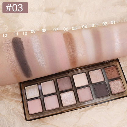 AMY'S DIARY 12-Color Nude Eyeshadow Palette for Versatile Day-to-Night Looks – Blendable, Long-Lasting, and Highly Pigmented. Elevate Your Eye Makeup – Unleash Your Unique Style (20)