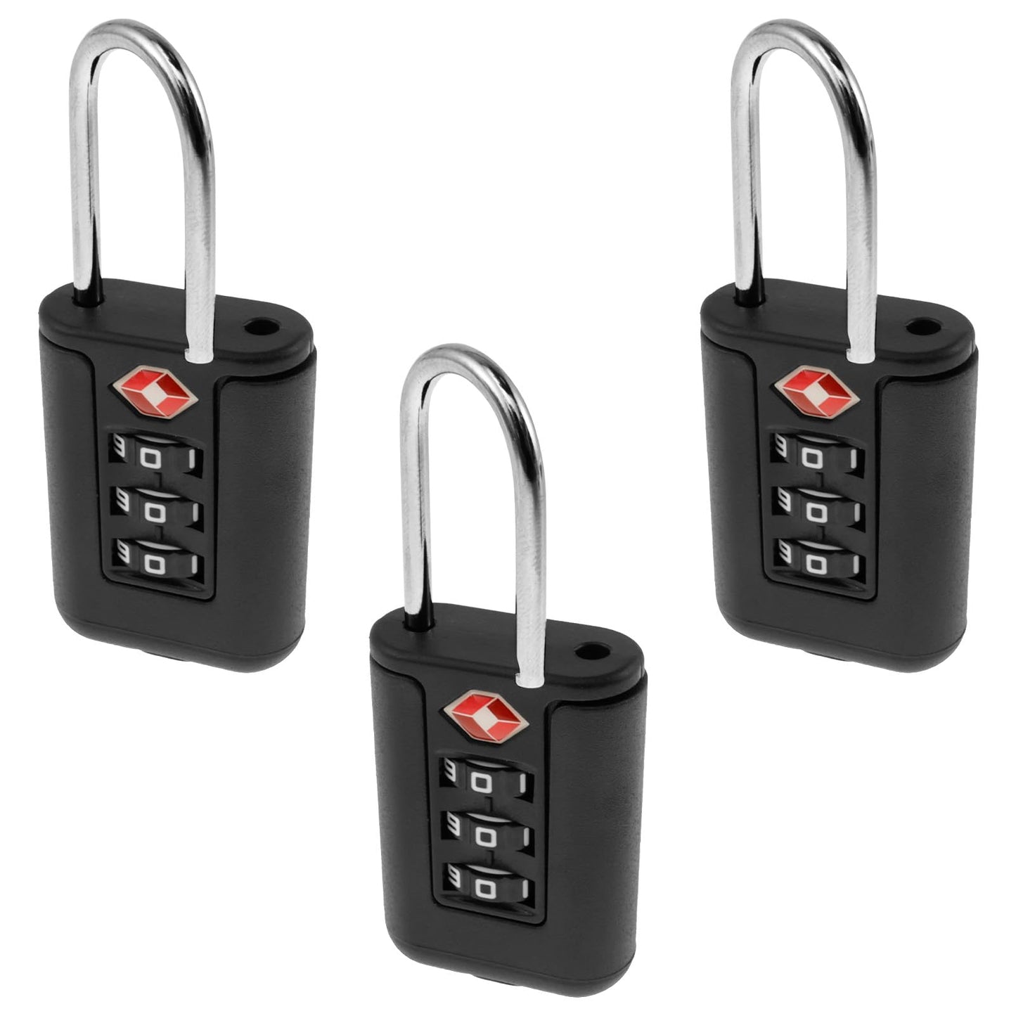 6Pcs TSA Approved Luggage Locks 3 Digit Travel Combination Portable Small Padlocks Stainless Steel TSA Accepted Toolbox Locks for Travel Bag Suitcase Lockers