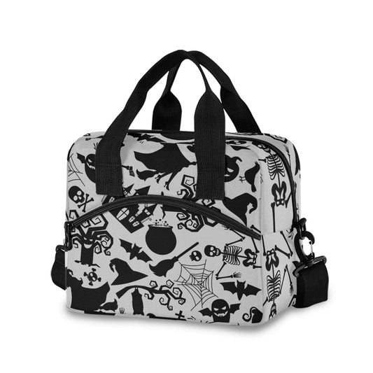 Witch Spider Halloween Lunch Bag for Women Men Insulated Lunch Box Tote Bag with Detachable Shoulder Strap & Carry Handle,Reusable Cooler Bag for Work School Picnic