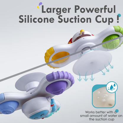 ALASOU 3PCS Pop Suction Cup Spinner Toys for 1 Year Old Boy Girl|Novelty Spinning Tops Toddler Toys Age 1-2|Sensory Baby Bath Toy for Toddlers 1-3|12 18 Months Boy Birthday Gift for Infant