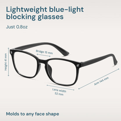 Blue Light Blocking Glasses - Fashion Square Eyeglasses, Anti UV Ray Computer Gaming Glasses Blue Blockers for Women/Men