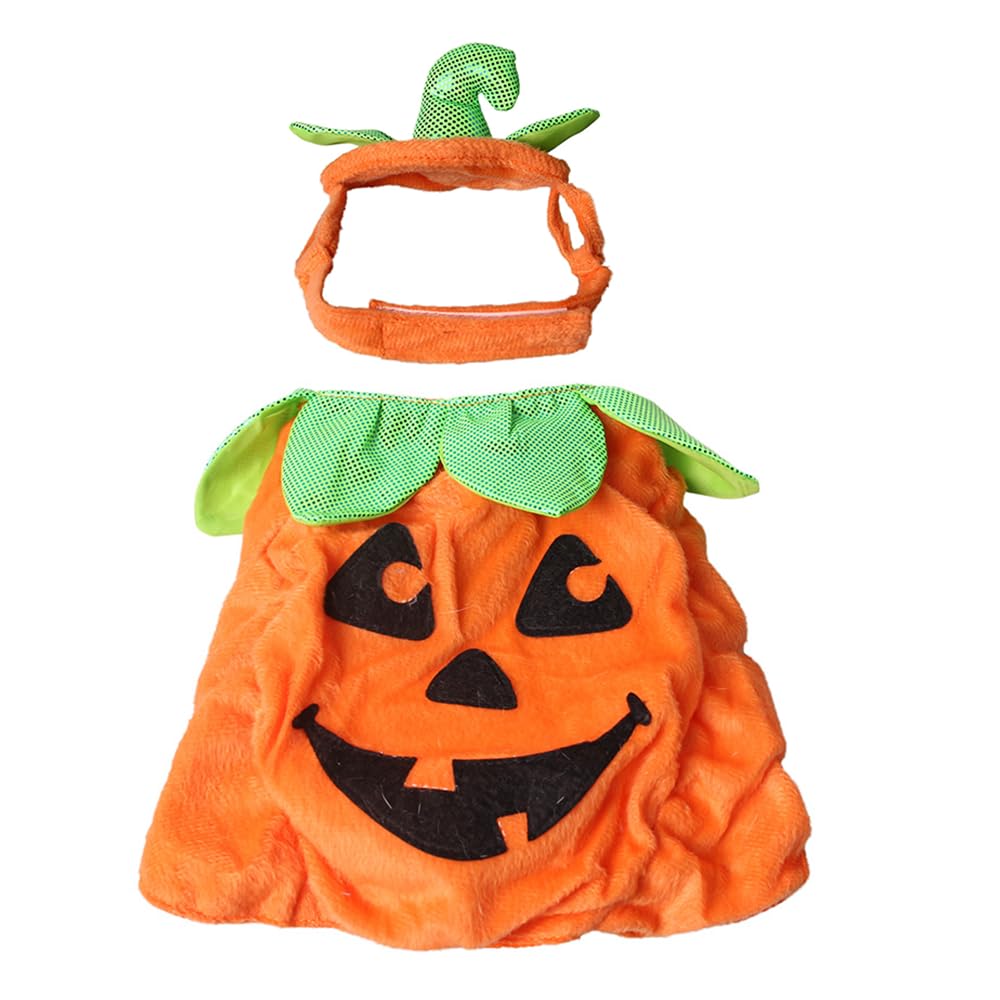 ANIAC Pet Pumpkin Costume Cat Halloween Hat Cloak Sets Puppy Poncho Dog Halloween Cosplay for Kitty Small Medium Sized Dog