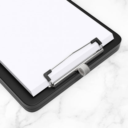 A5 Clipboard with Storage, 6 x 9'' Nursing Clipboards Foldable Storage, Plastic Clipboards Foldable, Office Supplies, School Supplies, Menu clipboards for Work, Black