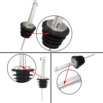 Axe Sickle 2 Pcs Stainless Steel Speed Pour Spouts, Olive Oil Dispenser Spout for 3/4" Bottle Mouth, Flip Top