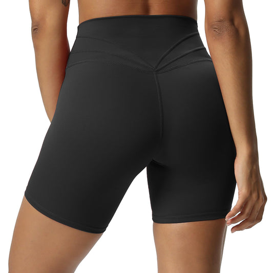 Aoxjox Trinity Workout Biker Shorts for Women Tummy Control High Waisted Exercise Athletic Gym Running Yoga Short 6" (Black, Medium)