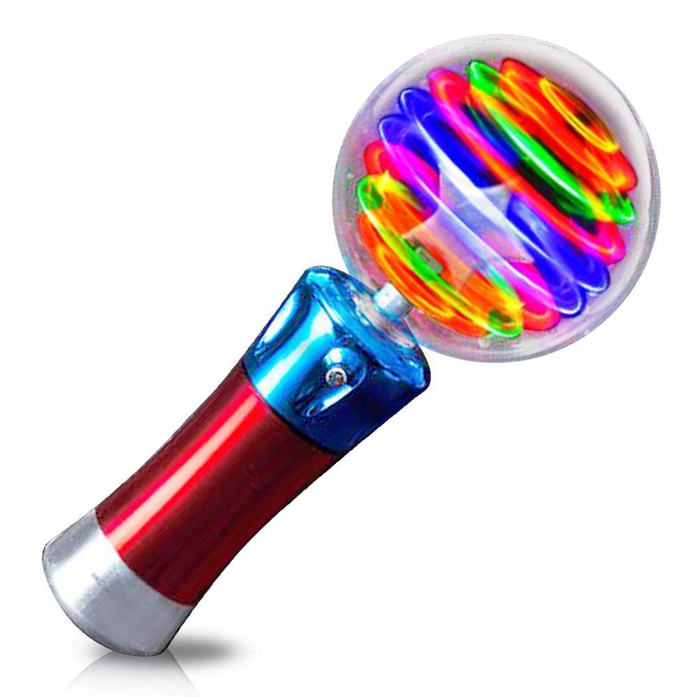 ArtCreativity Spinning Light Up Toy Wand – Magic Ball with LED Lights, Sensory Spinner for Kids, Party Favors & Classroom Prizes, Autism-Friendly Gift
