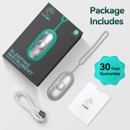Cahot Sleep Aid Device, Micro-Current Sleep Instrument Device, Portable Rechargeable Sleep aid Improve Deep Sleep (Silver)