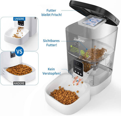 Balimo Automatic Cat Feeder with HD 1080P Video, 4L WiFi Automatic Cat Feeder with App Control & Night Vision, up to 20 Servings and 8 Meals per Day (Only 2.4G WiFi)