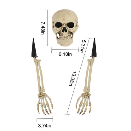 yosager Realistic Skull and Skeleton Arms Stakes, Indoor Outdoor Graveyard Best Halloween Yard Decorations