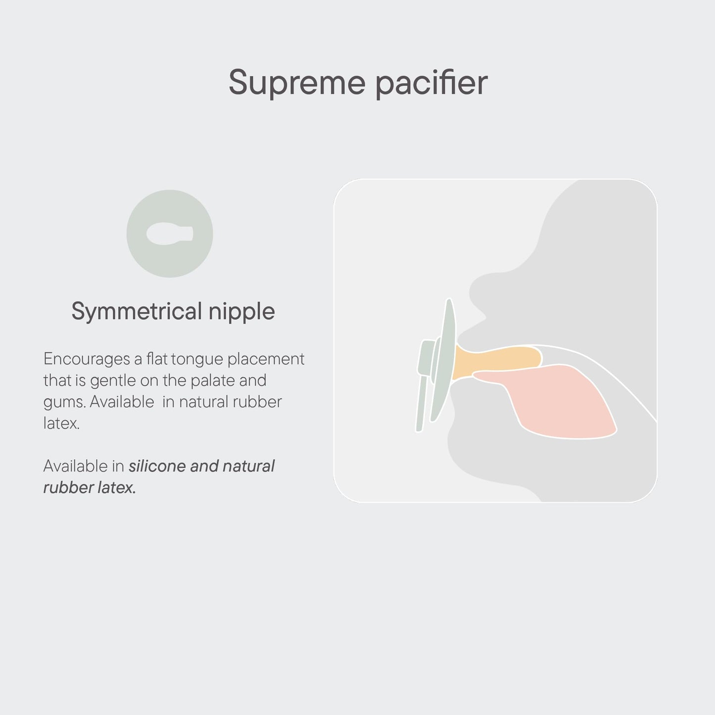 BIBS Supreme Baby Pacifier 2-Pack | Made in Denmark | BPA Free Dummy Soother, Symmetrical Nipple. Natural Rubber Latex, Size 1 (0-6 Months), Ivory / Blush