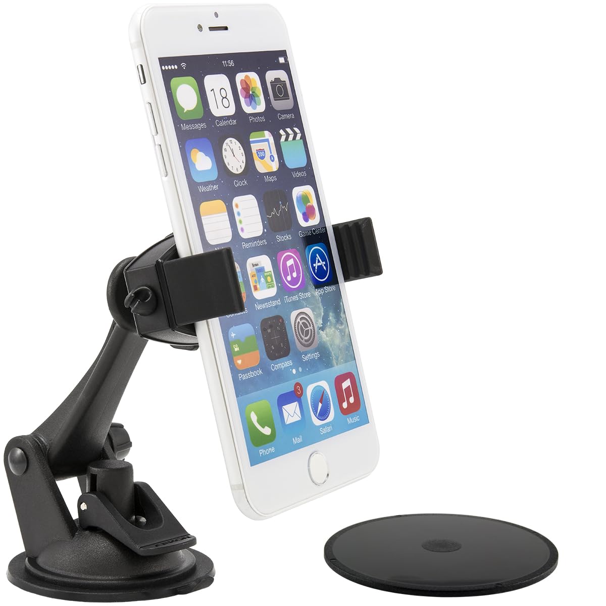 ARKON Mounts Mobile Grip 2 Phone Car Suction Mount | Strong Suction Mount | GPS Ready | 360° Adjustable Viewing | Compatible with iPhone, Samsung, Google, Huawei, & more | MG279