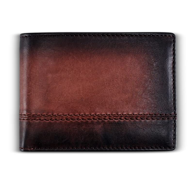 BULL GUARD Rfid Leather Wallet | The Respected Gentlemans Bifold Slim for Men | Travel Secure RFID Blocking | Mens Full Grain Leather Wallet with Removable ID Credit Card Holder