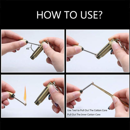 BOLLAER Matchstick Fire Starter, Fire Starter Flint Match Lighter Keychain Outdoor Camping Emergency Survival Gear, Best Gift for Outdoor Sports Enthusiasts