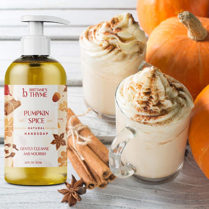 Brittanie's Thyme Fall Natural Olive Oil Liquid Hand Soap Gluten Free, Vegan (Pumpkin Spice and Winter Wonderland)