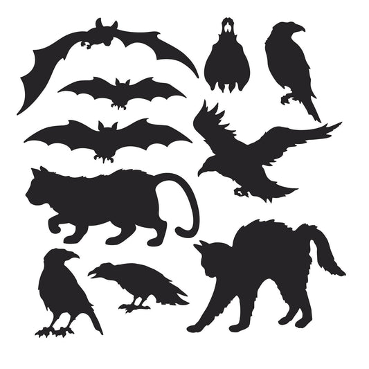 Beistle 01019 Halloween Silhouettes, 12.50 inch, Black