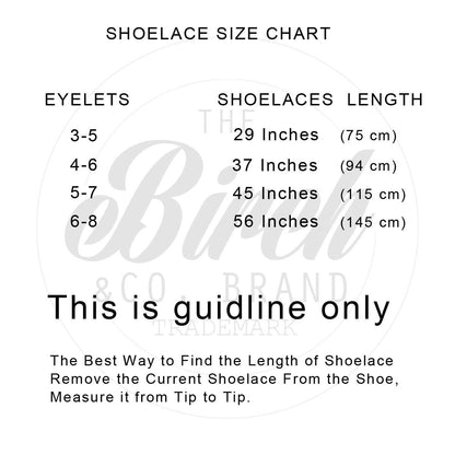 BIRCH's Oval Shoelaces 27 Colors Half Round 1/4" Shoe Laces 4 Different Lengths (45.5" (115cm) - L, Black)